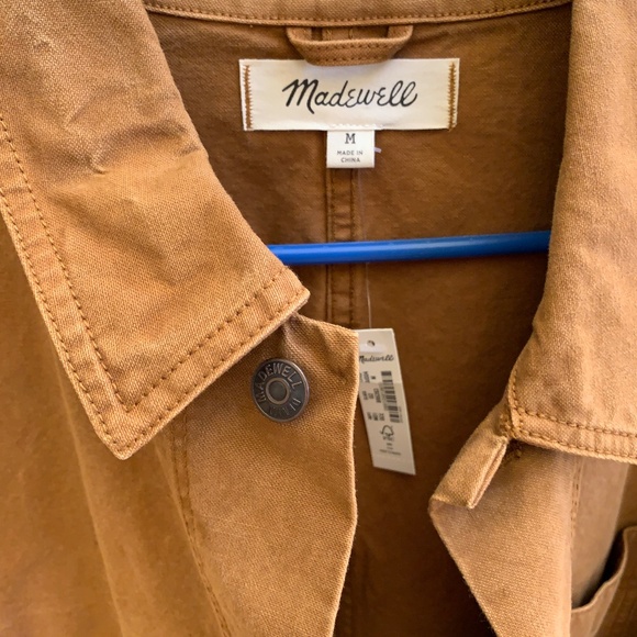 Madewell Men's Garment Dyed Canvas Chore Coat Amber Color Size Medium - Picture 7 of 10